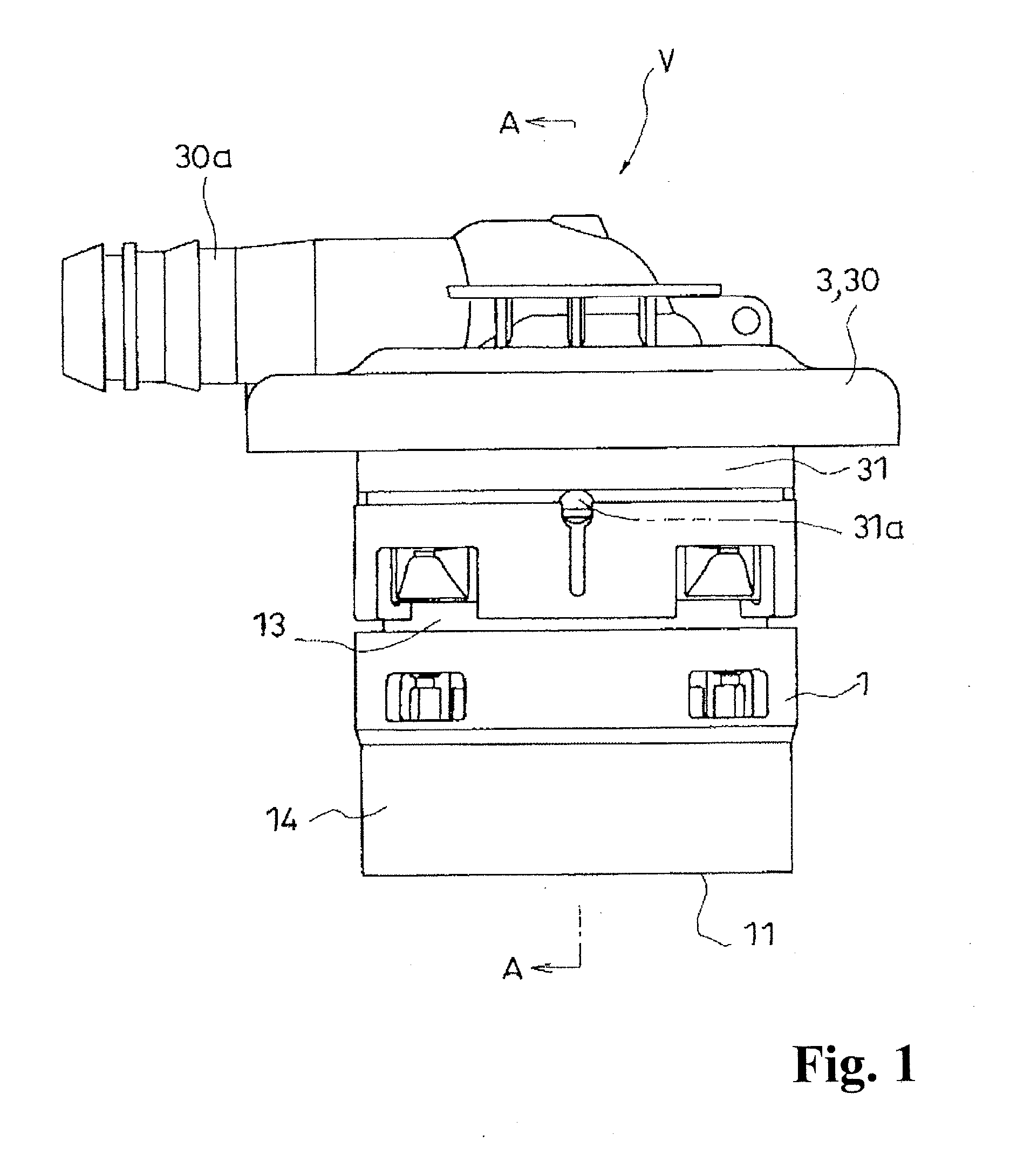 Valve device for fuel tank