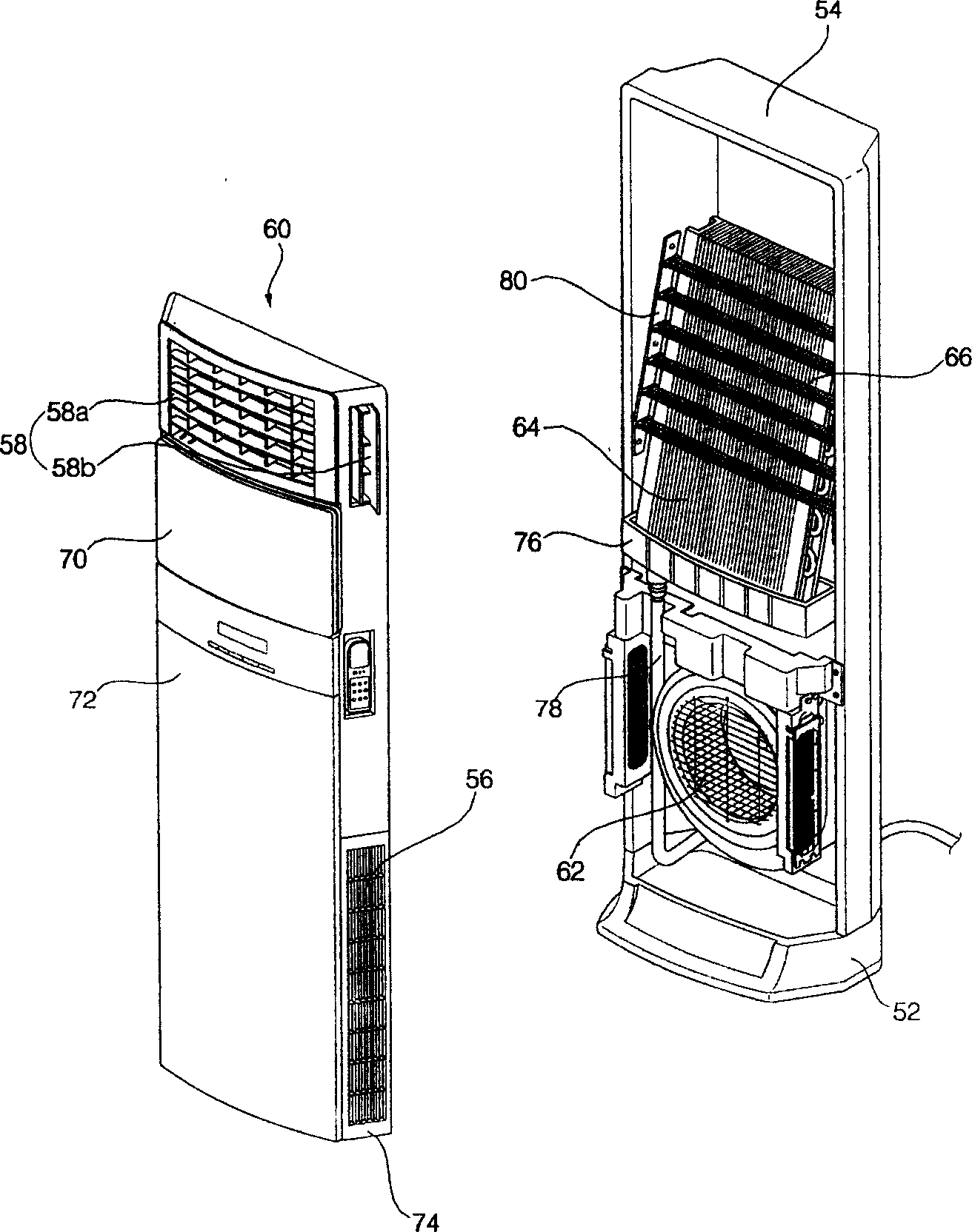 Air-conditioner heating rod configuration arrangement