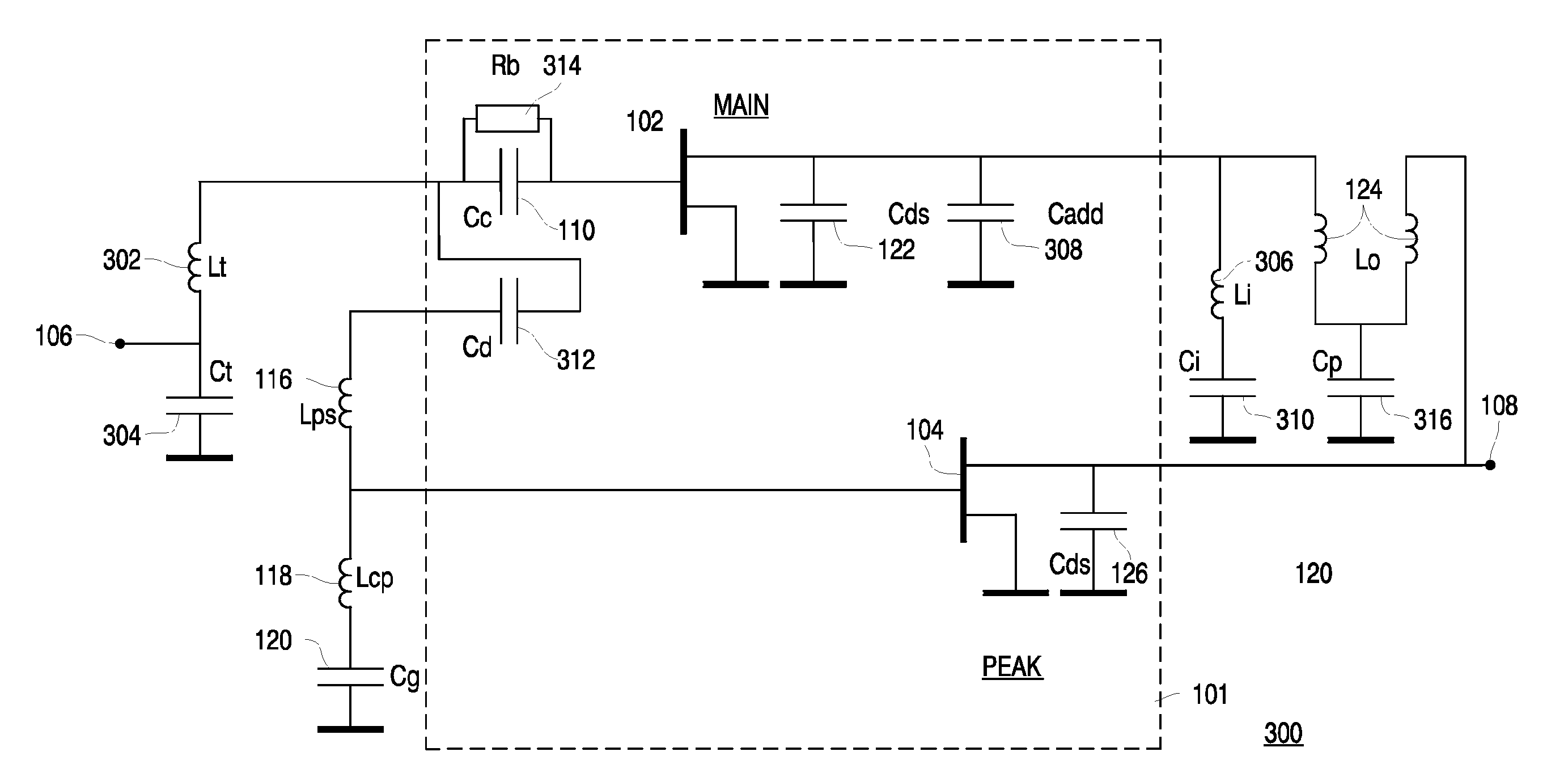Integrated Doherty amplifier