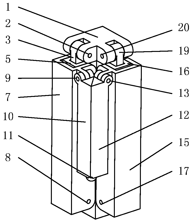 Single-degree-of-freedom tetrahedral extensible cell mechanism