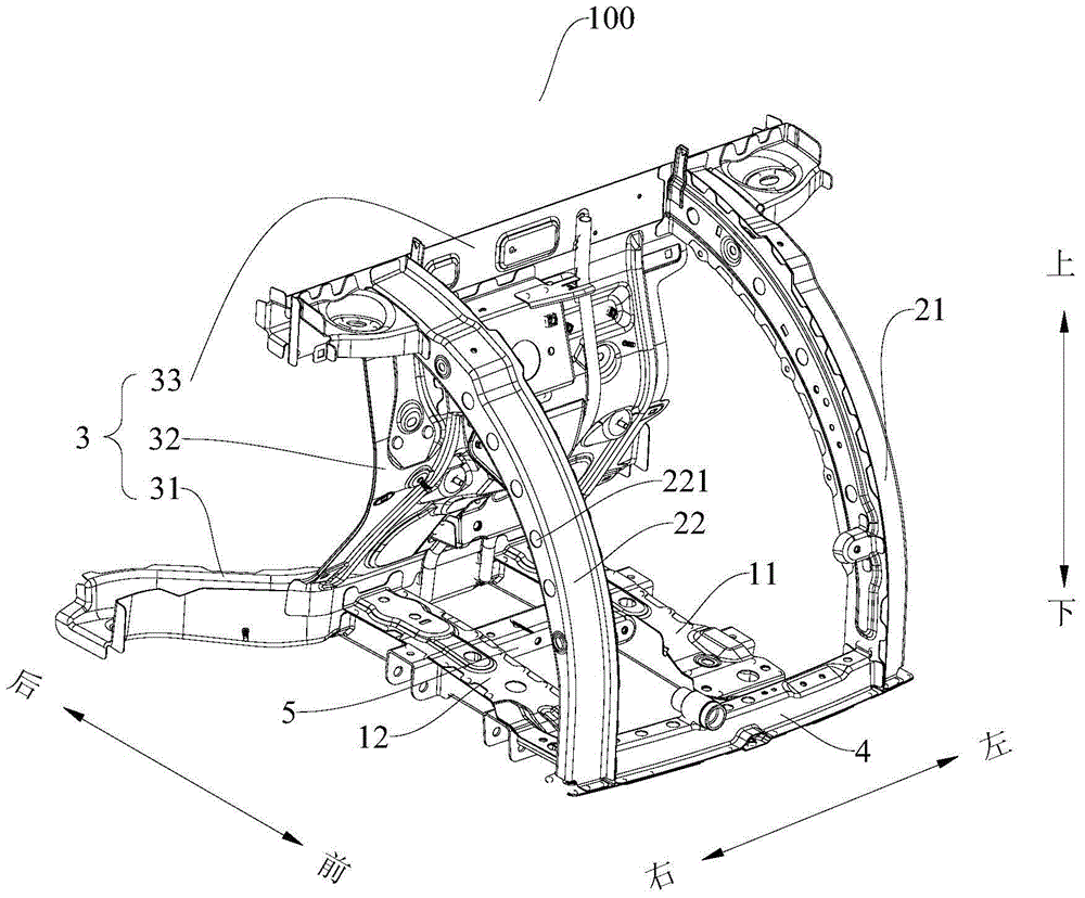 Cabin frame for vehicle and body structure and vehicle having the same