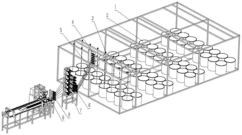 Multiple membrane filaments automatic curtain forming device and method