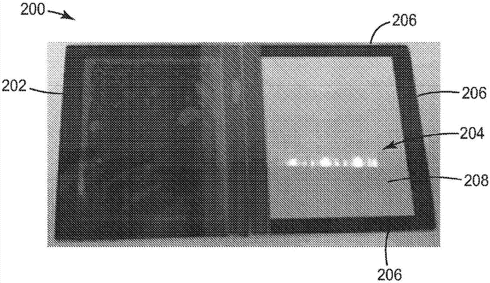 Improved cure masking area for uv curable adhesives in display applications