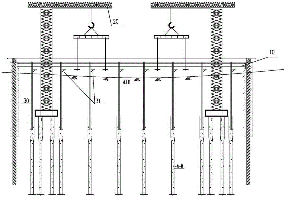 Floorslab construction method used during reverse building method construction
