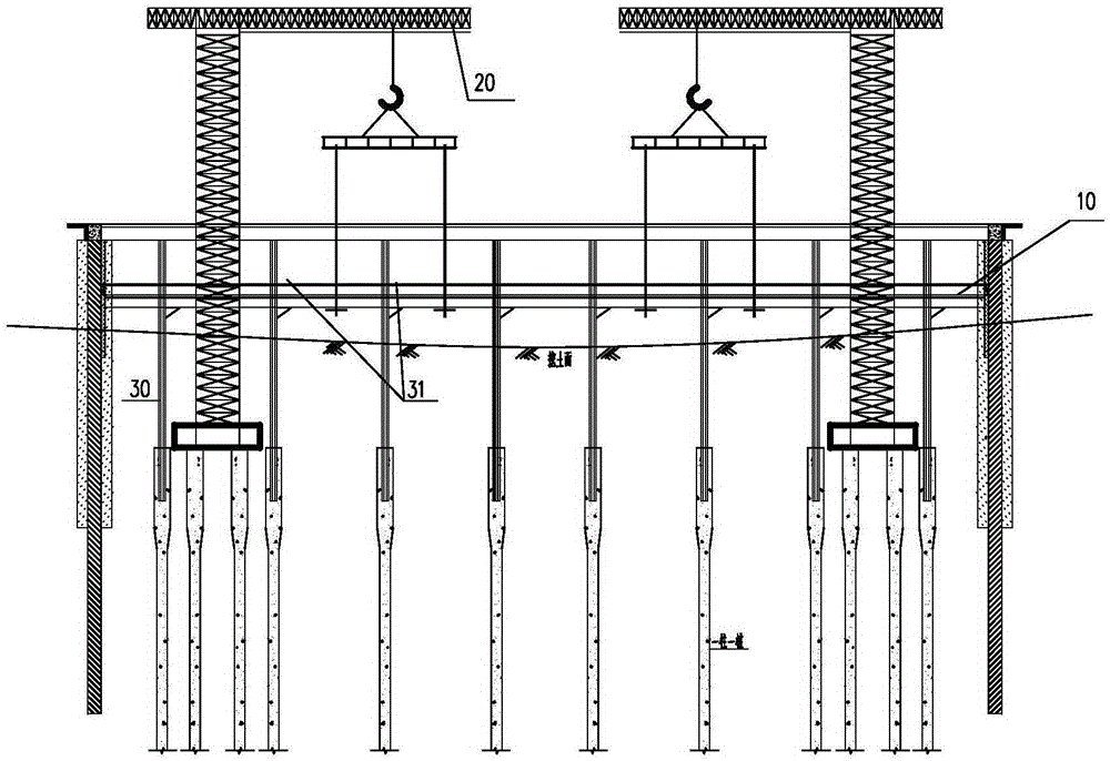 Floorslab construction method used during reverse building method construction