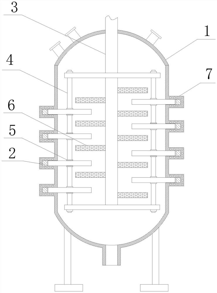 Polyimide reaction kettle capable of rotating bidirectionally and dissipating heat efficiently