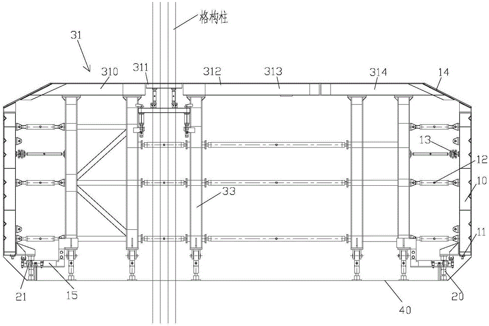 Clutch type formwork trolley, trolley assembly and underground passage concrete construction method