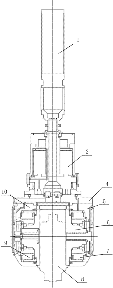 Electric spindle type torque motor driven A/C double tilt angle numerical control universal milling head