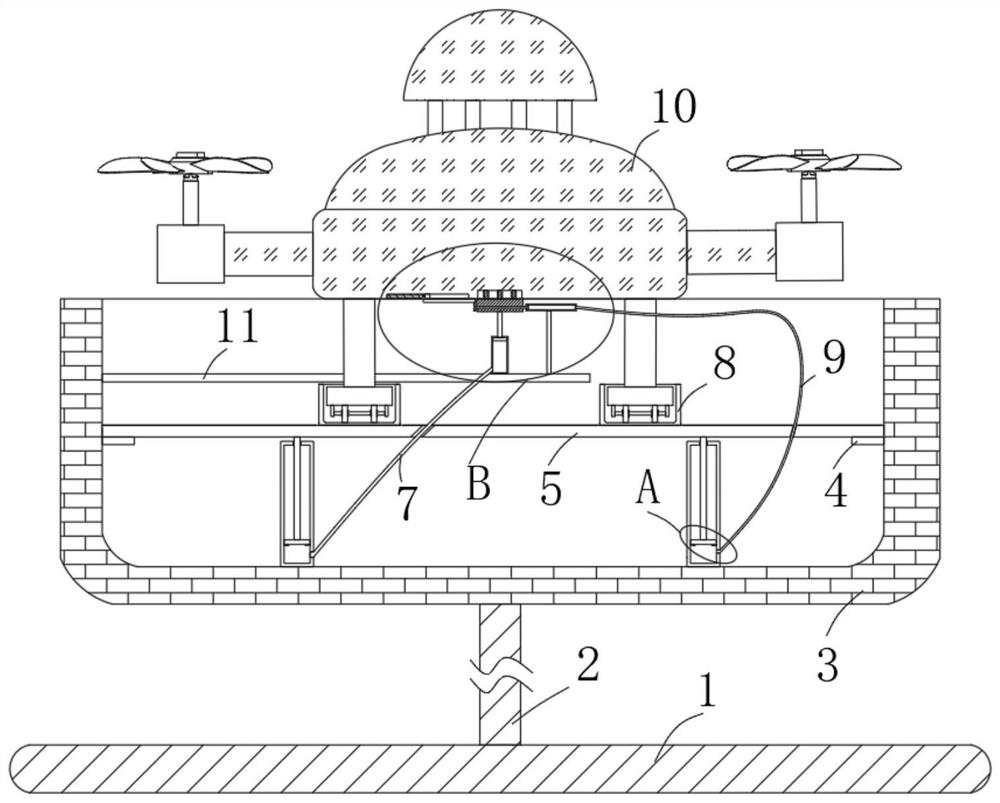 An unmanned aerial vehicle charging and replenishing device for power transmission lines