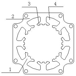 Eight-pole stepping motor with large stepping angle being 3 degrees