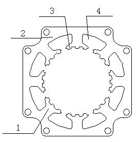 Eight-pole stepping motor with large stepping angle being 3 degrees