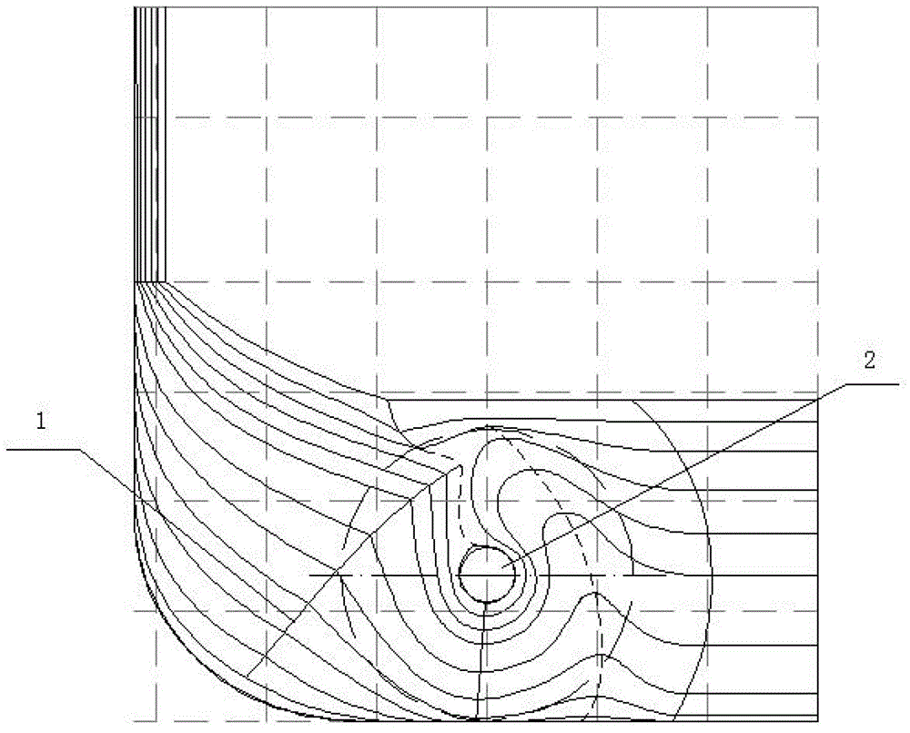 Ship with knuckle line and internal rotational fin tail
