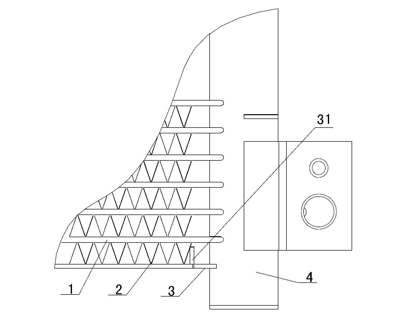 Automobile condenser with limiting structure