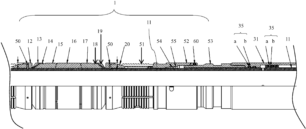 Suspension packer with full-bore low setting pressure, return plug and construction process