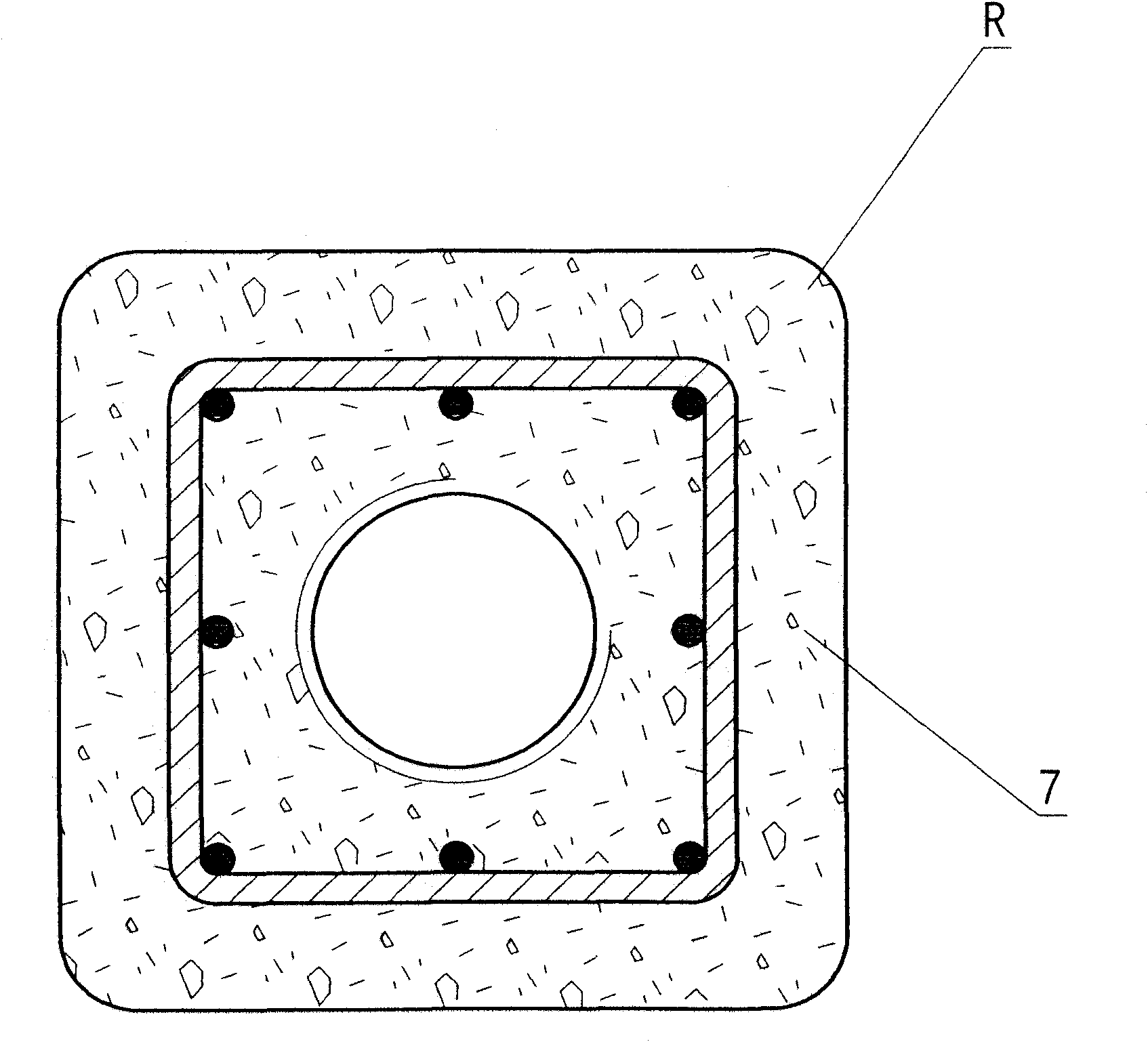 Rectangular Pre-stressed reinforced concrete hollow pile with internal thread or internal groove and method for processing hollow pile