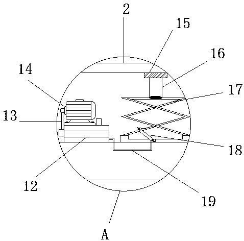 Hydraulic lifting device of loading and unloading trolley