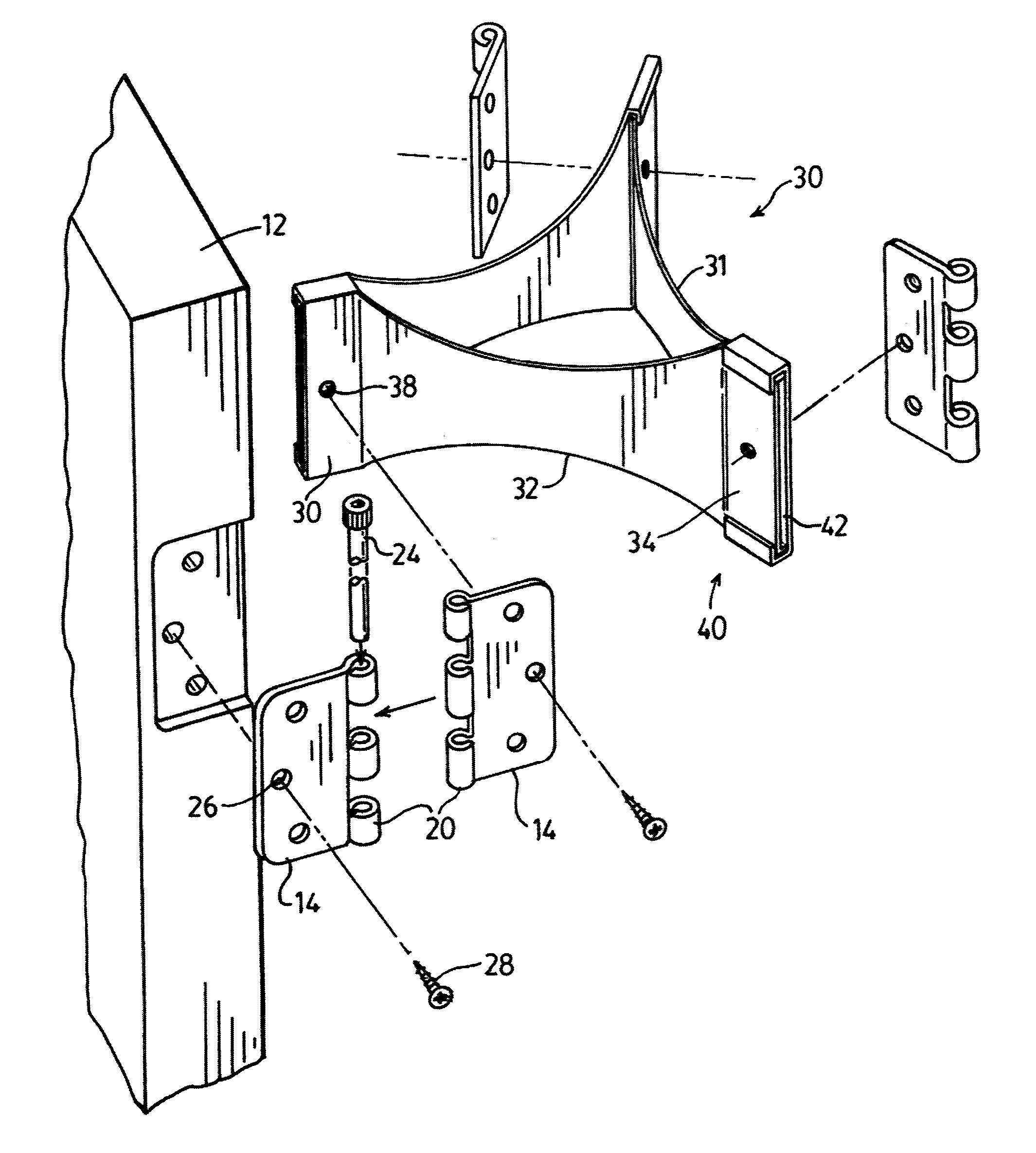 Device, kit, and method for maintaining a plurality of doors in an upright position for treatment