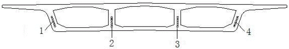 Prestressed rebar tensioning method for large-span curve girder bridge