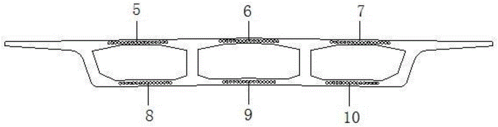 Prestressed rebar tensioning method for large-span curve girder bridge