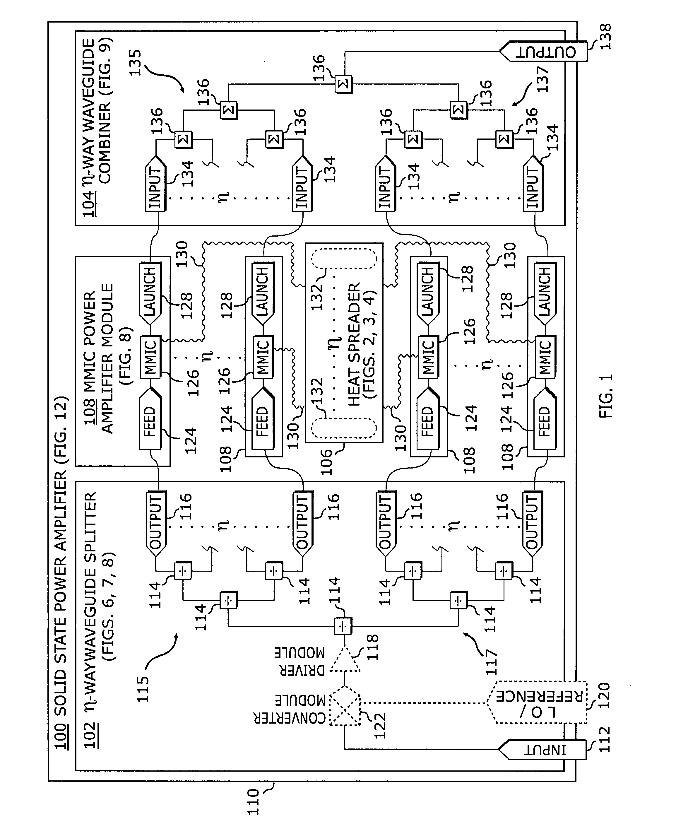 Solid state power amplifier with multi-planar mmic modules