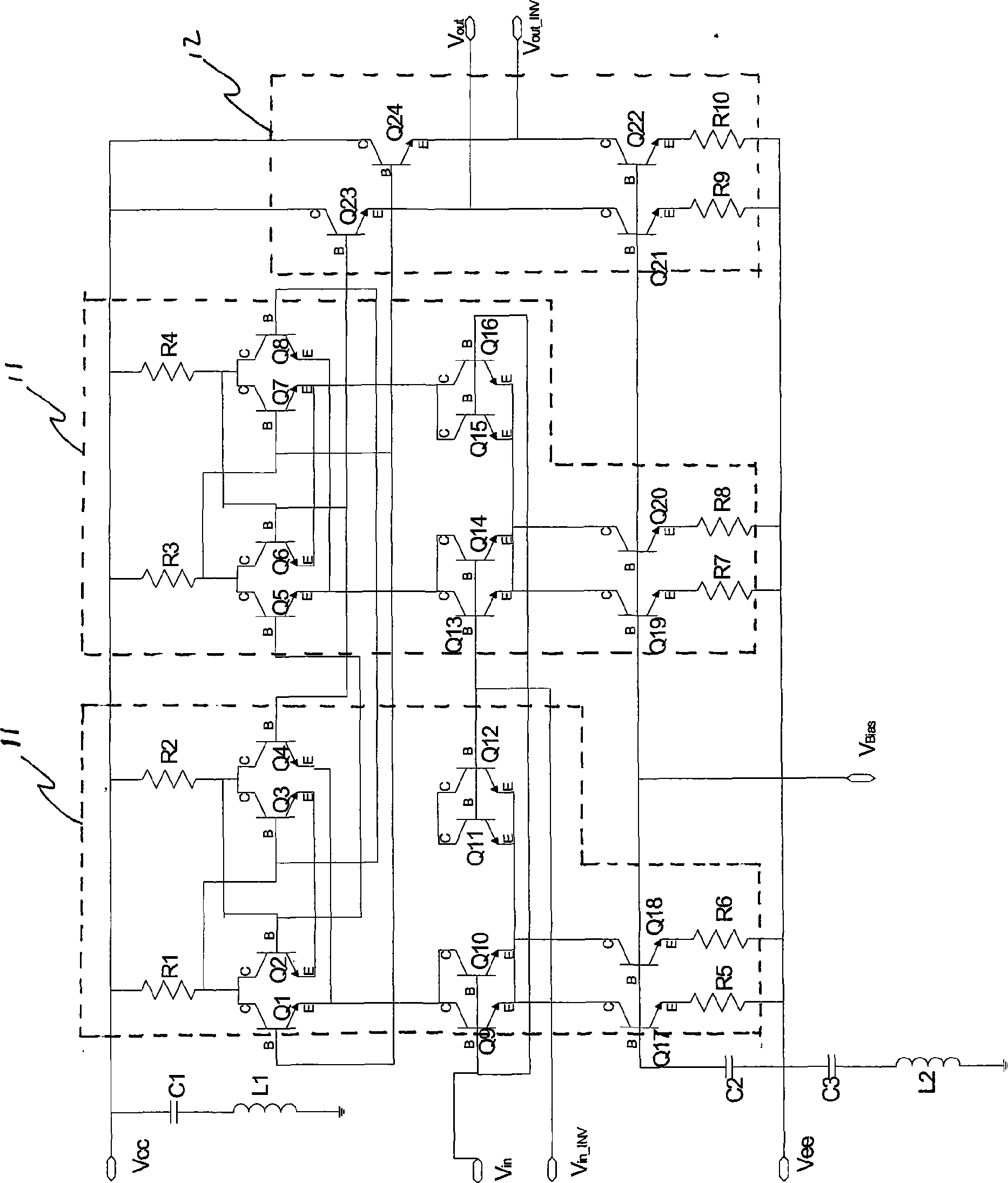 Device for preliminarily dividing frequency of high-speed wideband