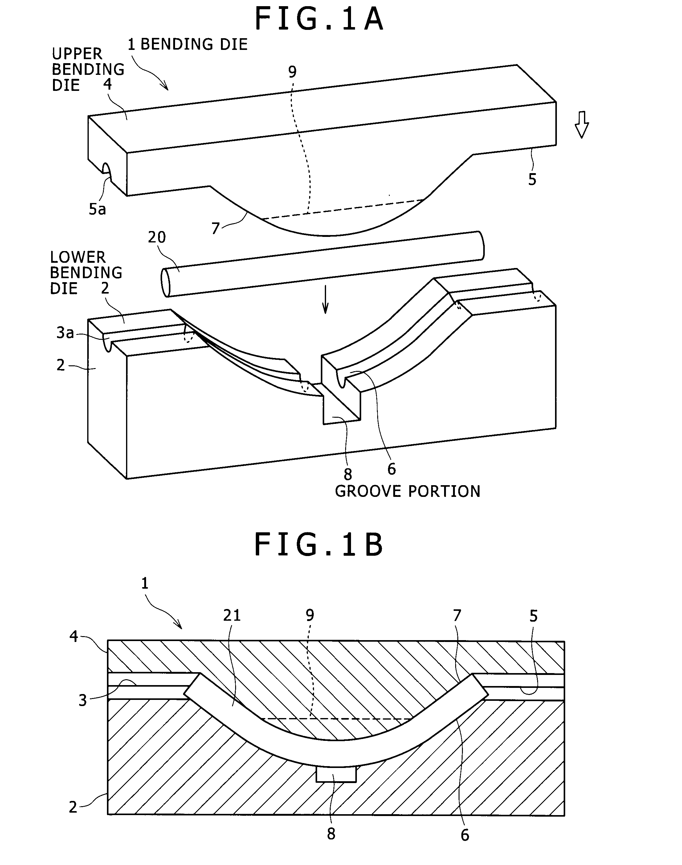 Bending die, and apparatus and method for manufacturing automotive suspension arm using the same