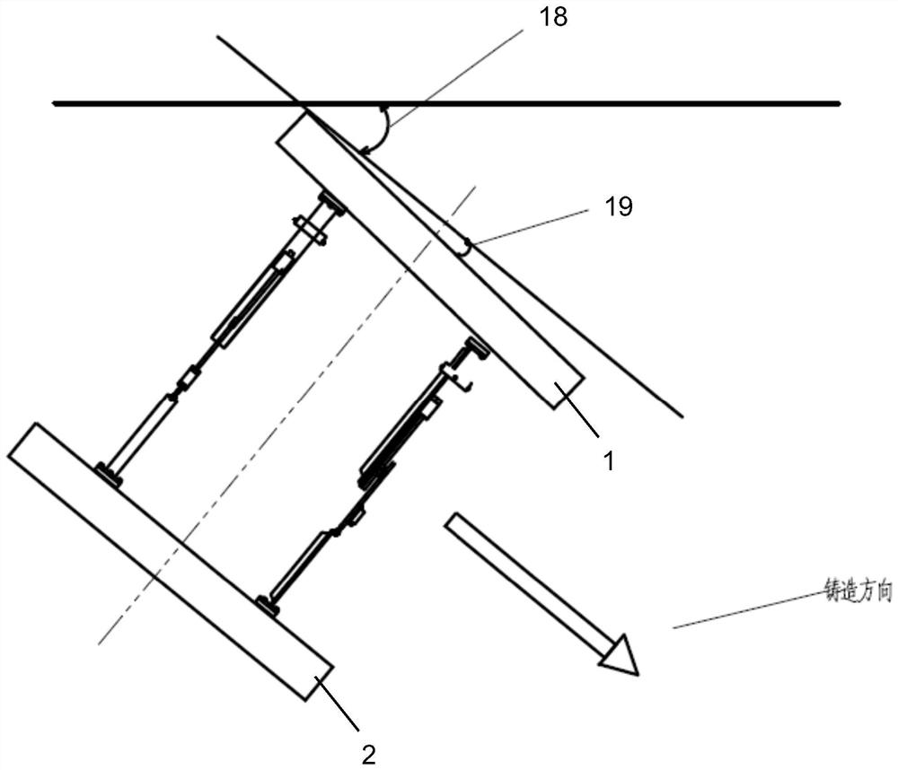 A measuring device and measuring method for the hot state roll gap of the hydraulic segment of the continuous casting machine