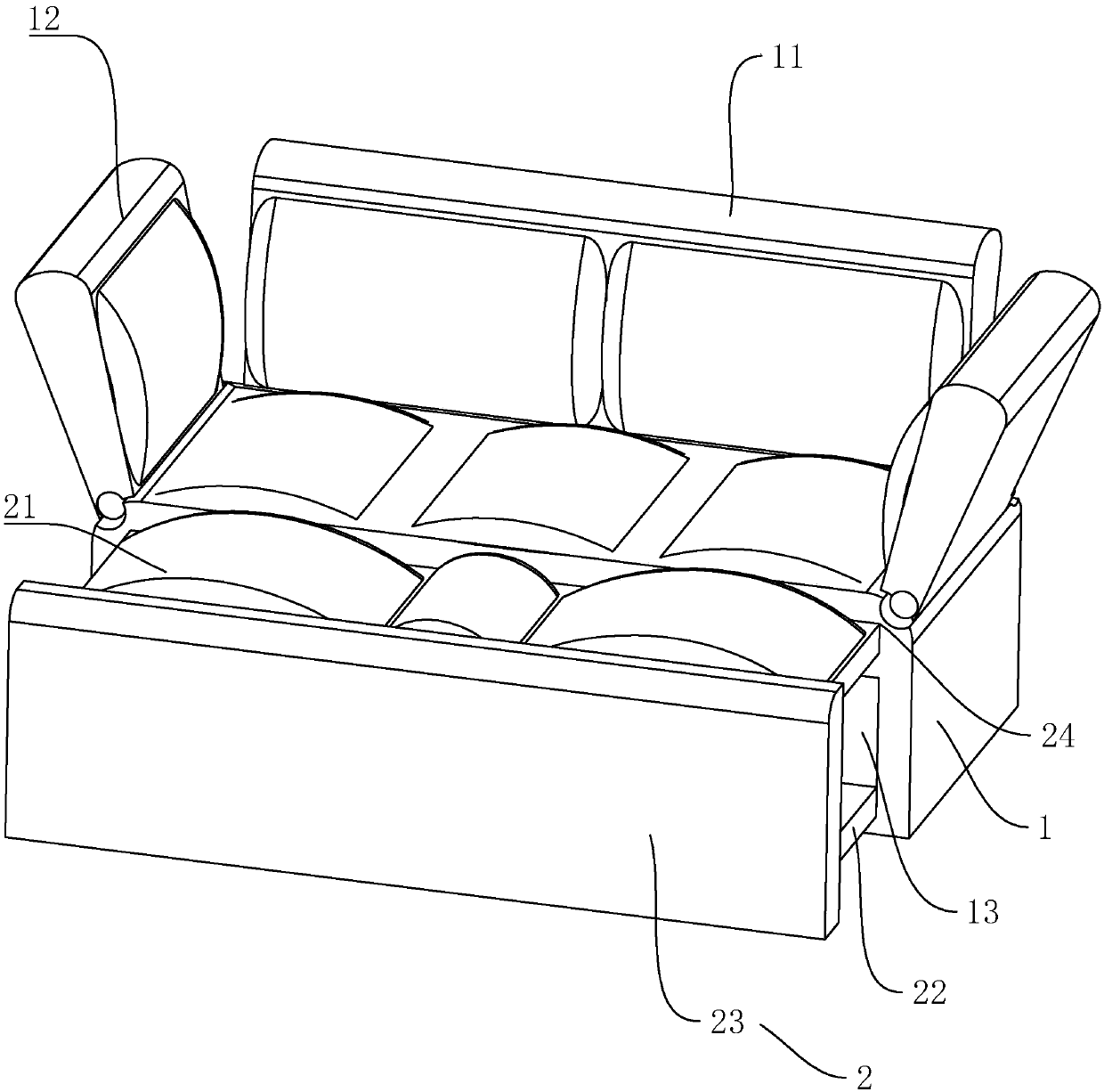 Three-person sofa