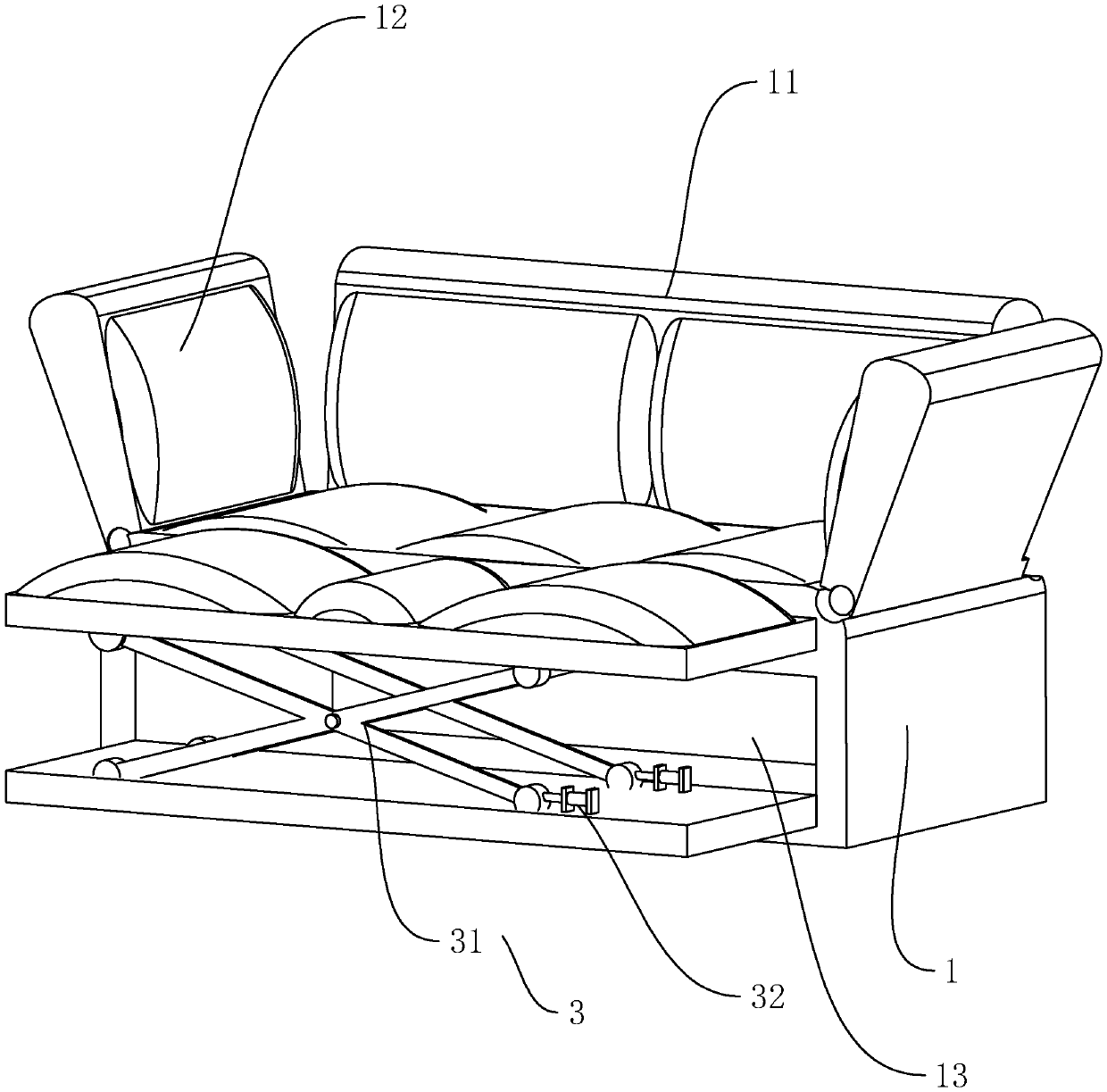 Three-person sofa