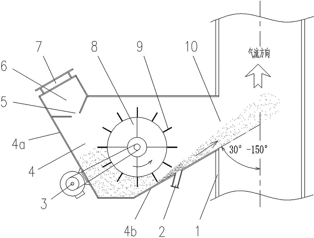 Material throwing type scattering device of cement production preheater