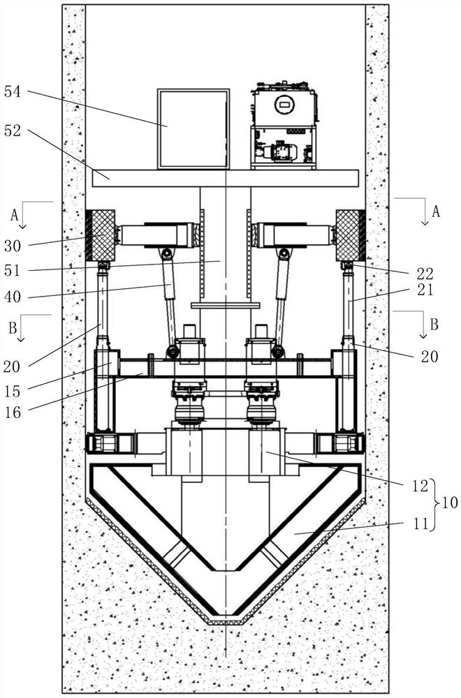 Vertical shaft tunneling machine and vertical shaft tunneling method