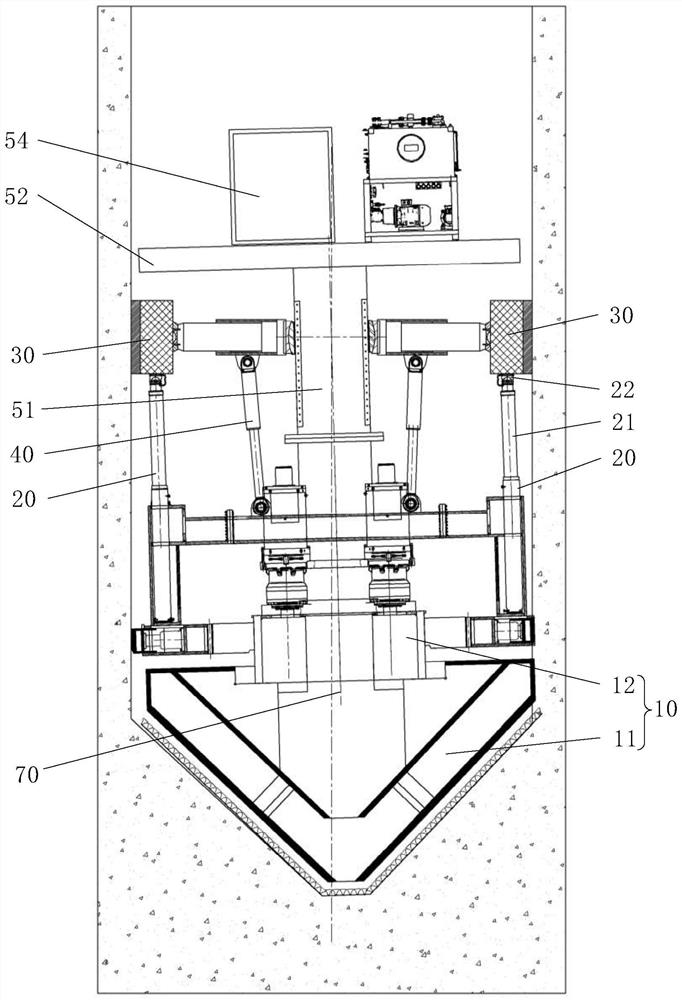 Vertical shaft tunneling machine and vertical shaft tunneling method