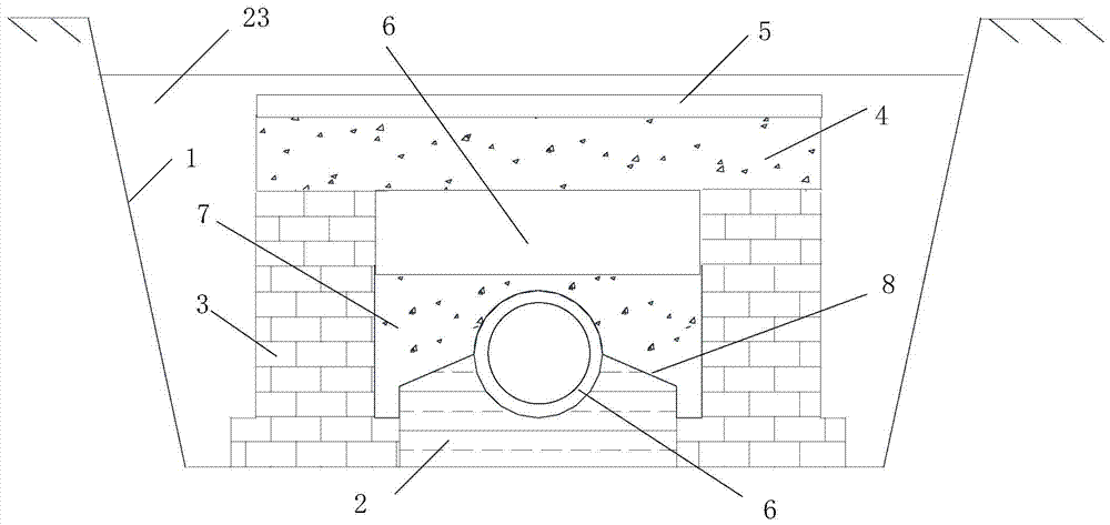 Pavement pipeline intersection node protection structure