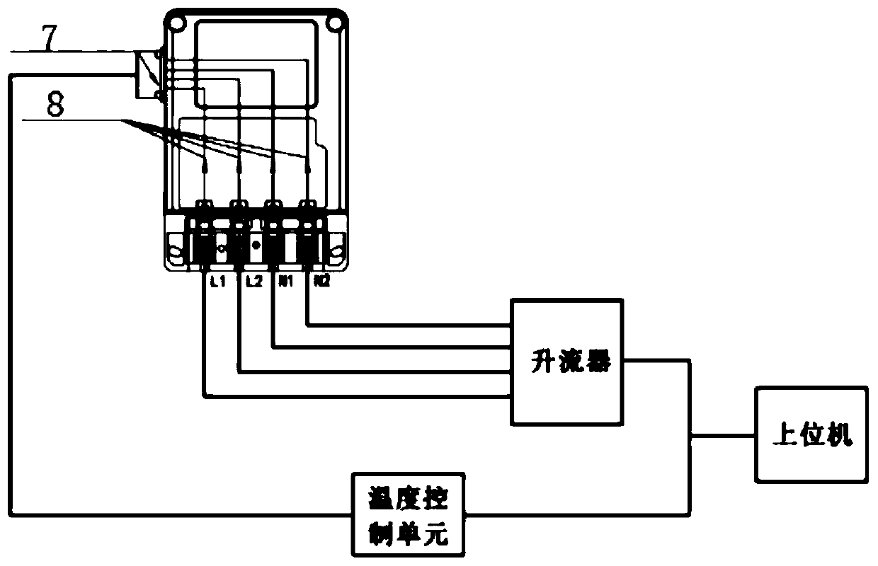 A temperature detection device and detection method of a smart electric energy meter connector