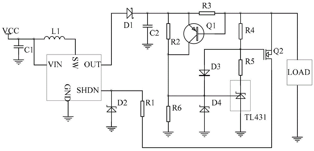 A voltage boost protection circuit