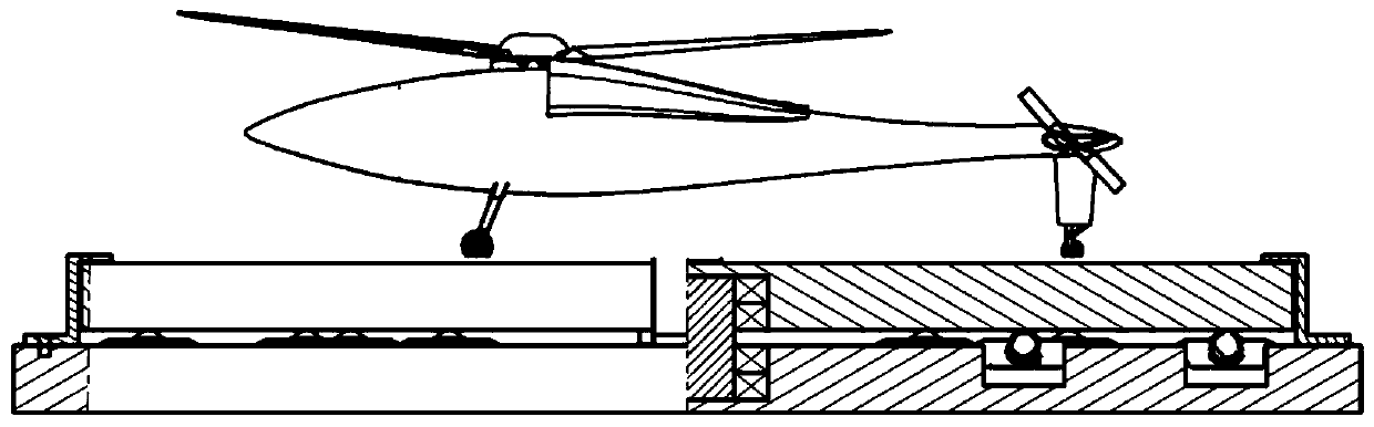 Helicopter course tail locking test device and method