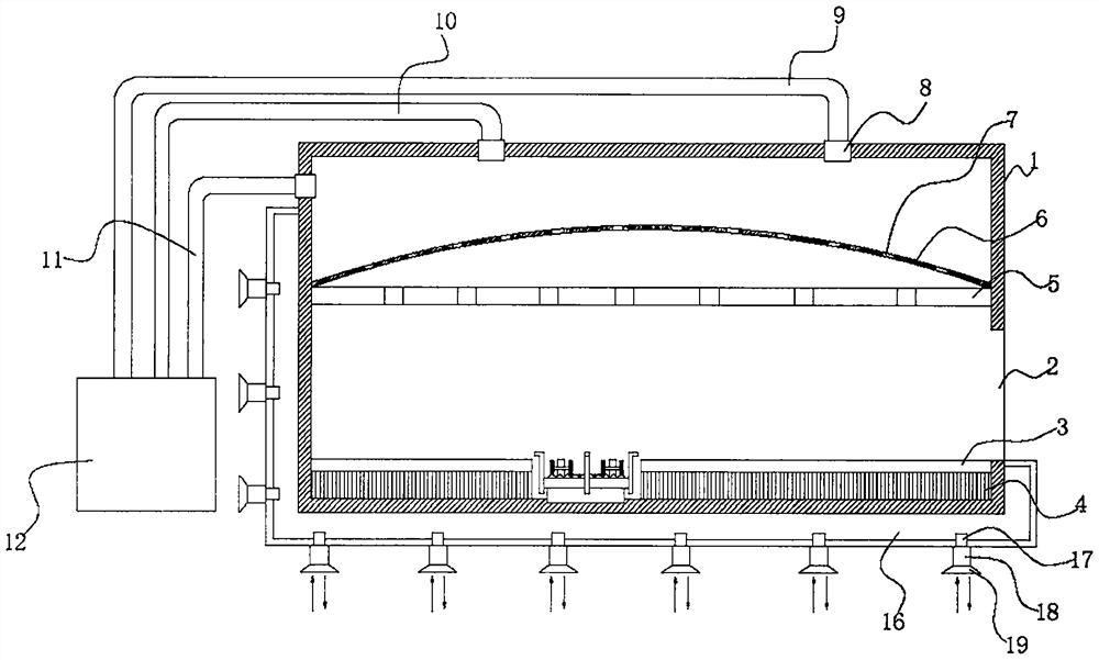 Baked food cooling device capable of recycling waste heat for food processing