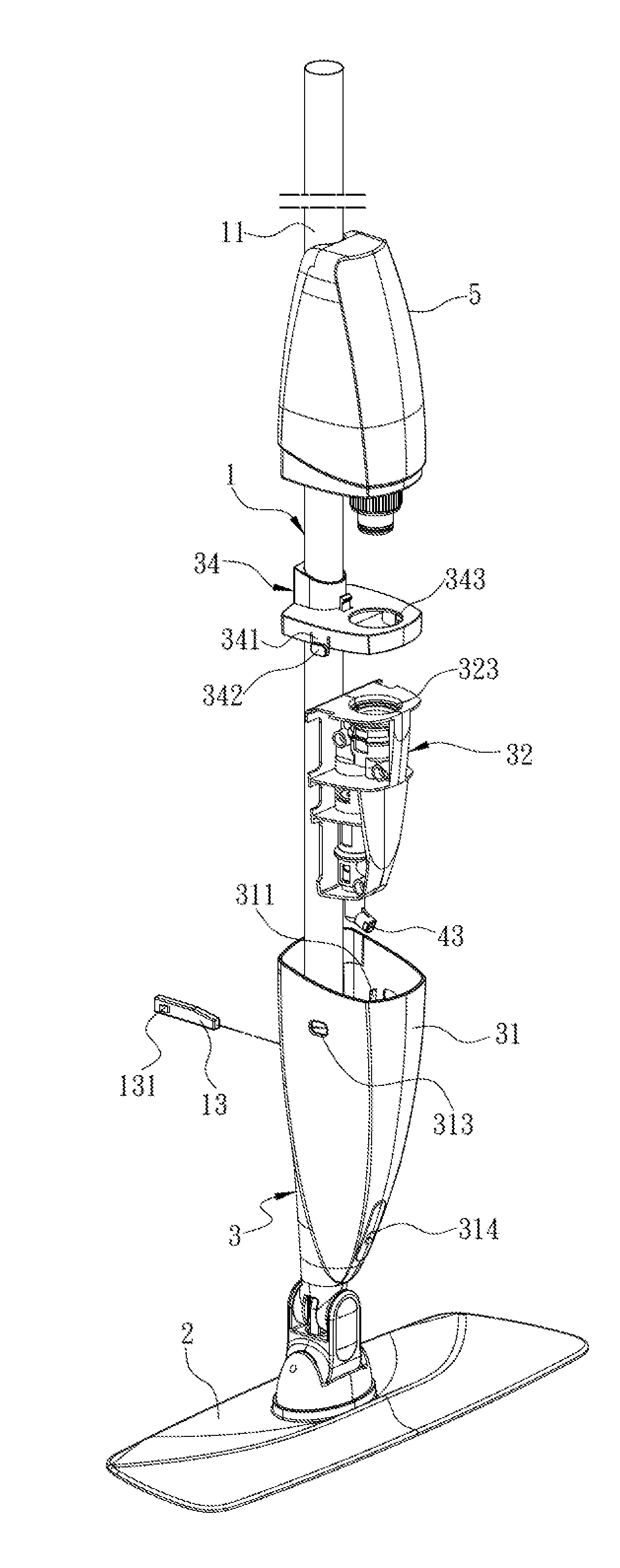 Pressing spray mop