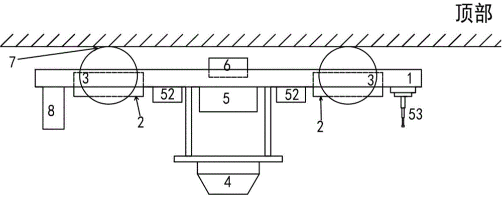 Moving device based on iron magnetic ceiling