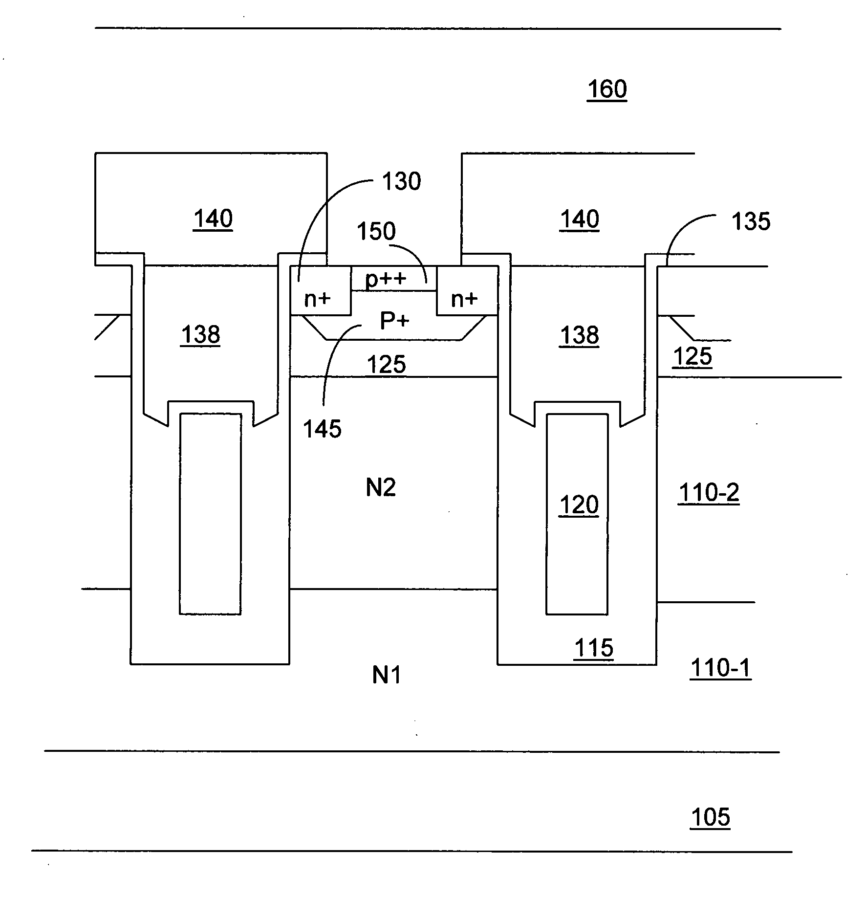 Trench mosfet with double epitaxial structure