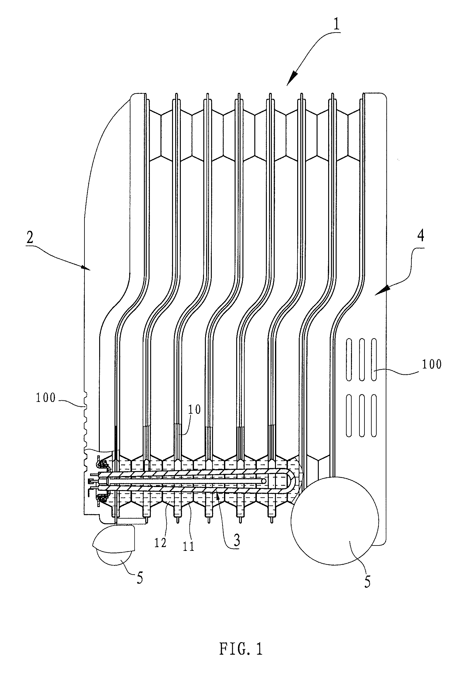 Electric radiator filled with oil