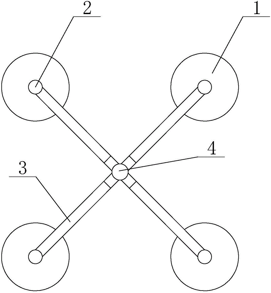 Base structure system combined by four cylindrical bases
