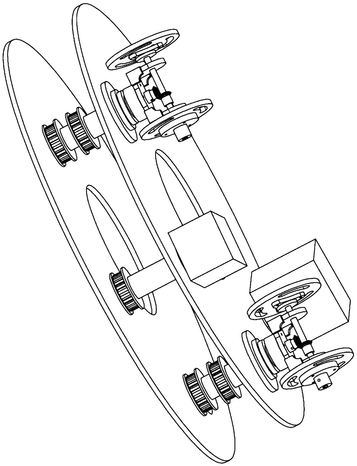 Walking and direction changing integrated mechanism