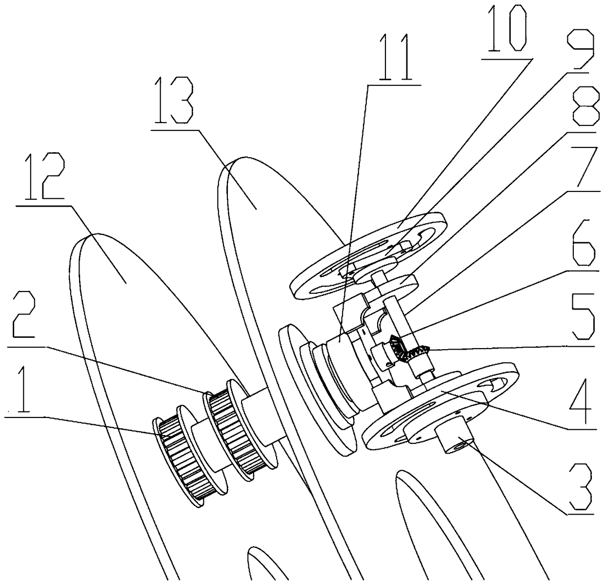 Walking and direction changing integrated mechanism