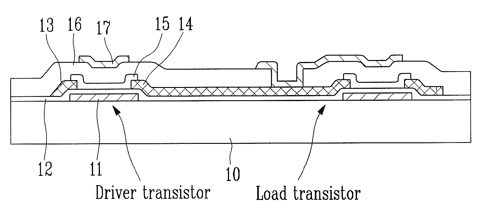Inverter with dual-gate organic thin-film transistor