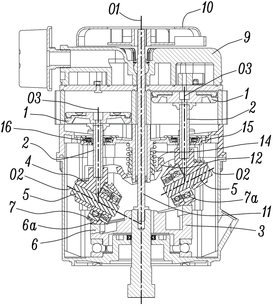 Spin-orbit type reciprocating piston compressor
