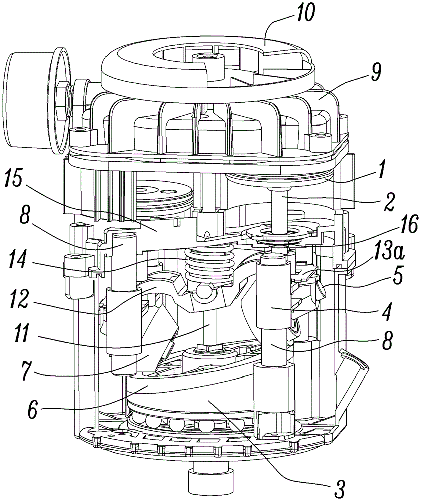Spin-orbit type reciprocating piston compressor
