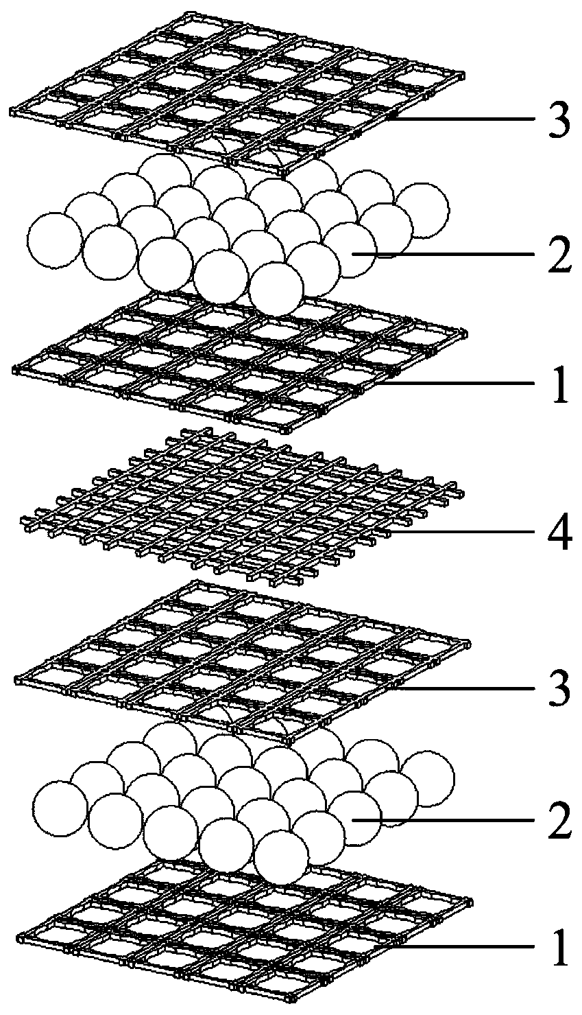 A method for stacking lattice particle composite bed