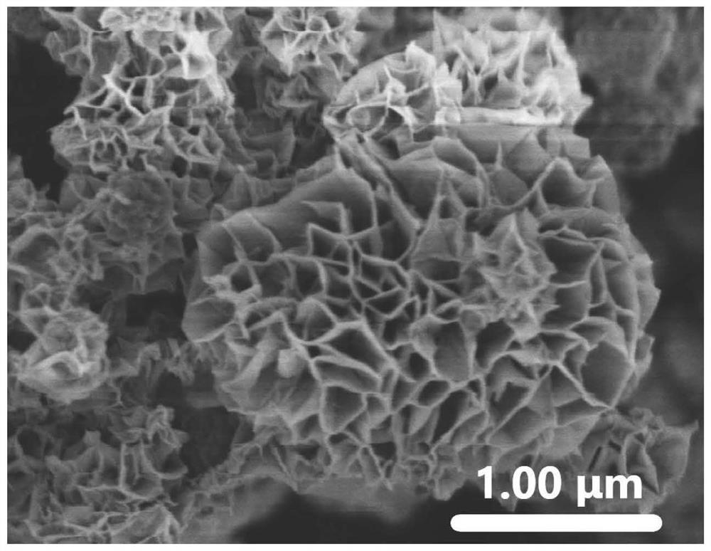 Hollow honeycomb flower-shaped manganese dioxide material