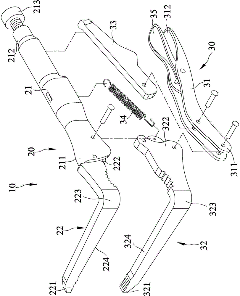 Clamping device with parallel clamping jaws
